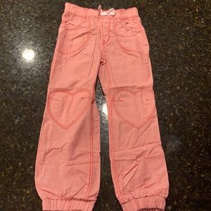 Cute red/white pinstriped pants with heart detail